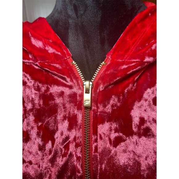 Fabletics Women's Zip Up‎ Hoodie Jacket Red Velour Size 1x Casual - Picture 6 of 11